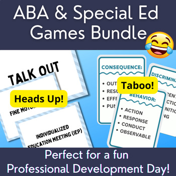 Preview of ABA & Special Ed Staff Training Professional Development Bundle: Heads Up! Taboo