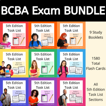 Preview of 5th Edition Task List BCBA Exam Prep Bundle - ABA Flash Cards and Study Guides