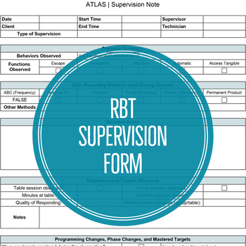 Preview of RBT Supervision Form (EXCEL)