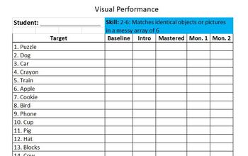 Preview of ABA/Verbal Behavior Skill Tracking Sheets - Visual Performance