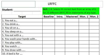 Preview of ABA/Verbal Behavior Skill Tracking Sheets - LRFFC