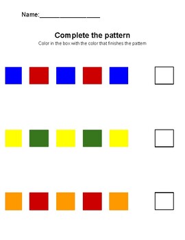 ABAB Pattern Worksheet FREEBIE! by Pre-K Discovery Director | TPT