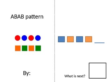 Preview of ABAB visual colour pattern | An adapted interactive book for math (Autism, ABA)