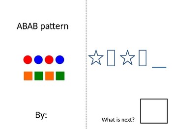 Preview of ABAB visual shapes pattern | An adapted interactive book for math (Autism, ABA)