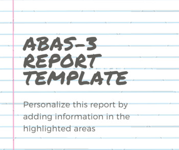 Preview of ABAS-3 Report Template