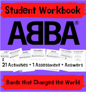 Preview of ABBA Music Workbook - Bands that Changed the World
