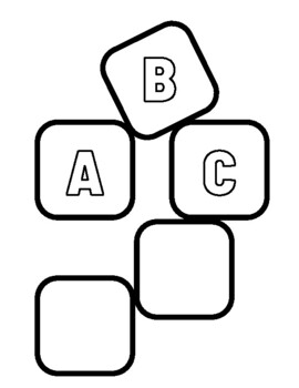 abc blocks coloring pages