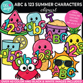 ABC & 123 Summer Clipart | Letters and Numbers Clip Art | 
