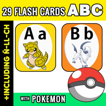 PRINTABLE Pokemon Alphabet Flashcard Double-sided Fan Art 