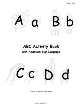 Preview of ABC Activity Book with American Sign Language