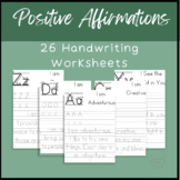 ABC Affirmation Tracing/Handwriting Worksheets