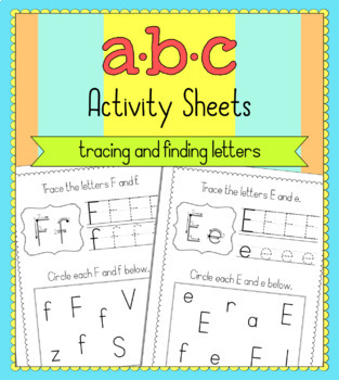 ABC Alphabet Activity Sheets - Tracing and Identification by Surri Digital