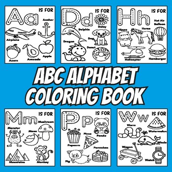 Preview of ABC Alphabet Coloring Book for Kids, Girls, Boys : Alphabet Coloring Pages