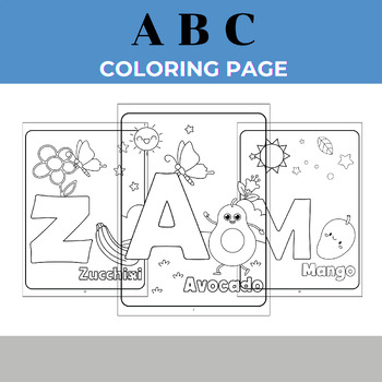Preview of ABC Alphabet Coloring Pages for Kids