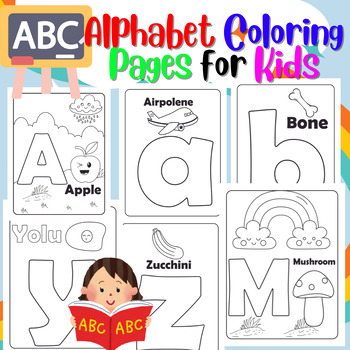 Preview of ABC Alphabet Coloring Pages for Kids, Learning the alphabet And Activity Book