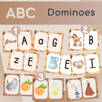 Preview of ABC (Alphabet) Dominoes Games