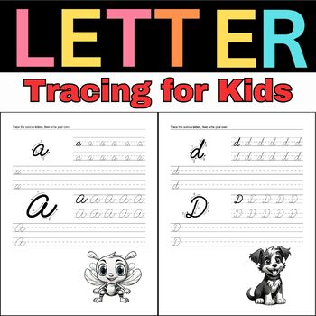 Preview of ABC Alphabet Letter Tracing and Handwriting Practice Worksheets for Pre-K