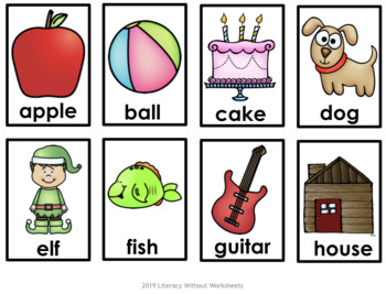 ABC Alphabet Pocket Chart Cards by Literacy Without Worksheets | TPT