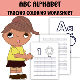 ABC Alphabet Tracing Coloring Worksheet