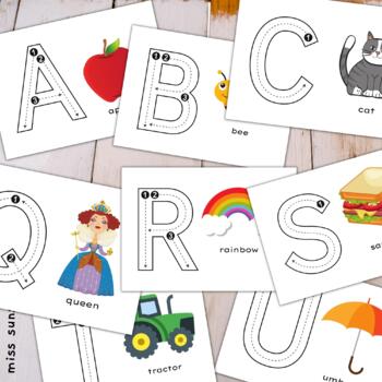 ABC Alphabet Tracing Letters Flashcards Learning Play Dough Mat Toddler ...