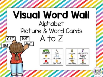 Preview of Visual Alphabet Word Wall Cards with Pictures for Special Education