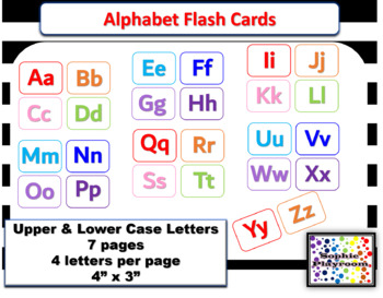 Preview of ABC Alphabet upper and lower case letters flash cards