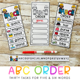 ABC Alphabetical Order Task Cards Center - Alphabetizing W