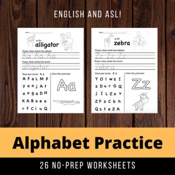Preview of Alphabet Practice Pages - Alphabet Writing Worksheets