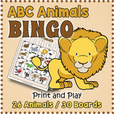 FREE ABC ANIMALS BINGO & Memory Matching Card Game Activity