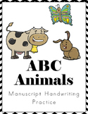 ABC Animals Handwriting Practice - Manuscript