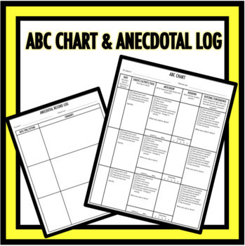 Preview of ABC (Antecedent-Behavior-Consequence) Chart & Anecdotal Log