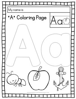 ABC Beginning Sounds Coloring Pages by Searching For Silver | TpT