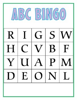 ABC Bingo cards - Uppercase letters by Mackenzie Hart | TpT