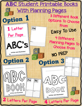 Preview of ABC Book Student Booklet Template - 1, 2, or 4 Letters Per Page