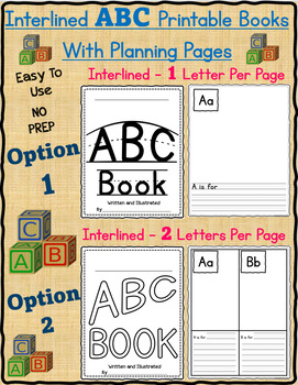 Preview of ABC Student Interlined Book Writing Templates - With Planning Pages