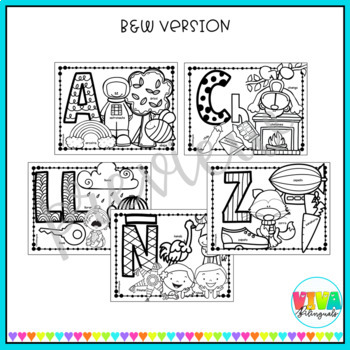 ALPHABET COLORING BOOK in Spanish by VIVA Bilinguals | TpT