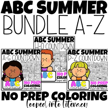 Preview of ABC COUNTDOWN BUNDLE COLORING NO PREP FUN! THEME DAYS A - Z