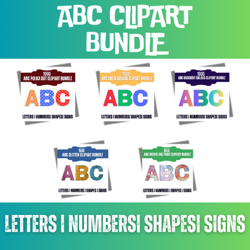 Preview of ABC Clipart Bundle Bulletin Board Letters | Numbers| Shapes| Signs