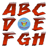 ABC Clipart Scary Red Shadow