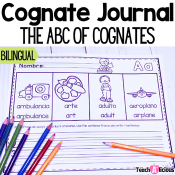Preview of ABC Cognate Writing Journal | Cuaderno de cognados | Bilingual