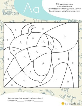 ABC Color Worksheet Letter A by RefeKids | TPT