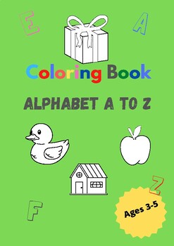 Preview of ABC Coloring Book: Color  Animals, Birds, Vehicles, Fruits, Toys & Alphabets3-5