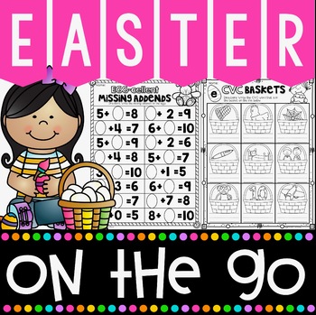 Preview of Kindergarten No Printables for Easter! 35 pages of Math & Literacy Worksheets!