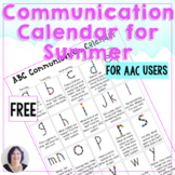 Free Summer Communication Calendar for AAC and Speech Therapy
