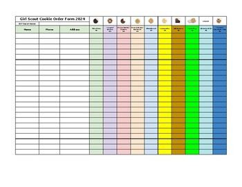 Preview of ABC Girl Scout Cookie Order Form