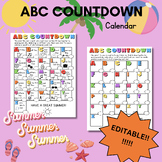 ABC Countdown Calendar- EDITABLE- 2 Versions, Make it your Own!