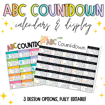 Preview of ABC Countdown Calendar & Display - Editable!
