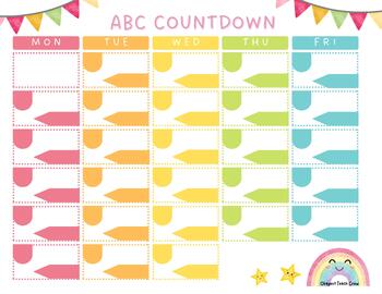 ABC Countdown Editable by Okayest Teach Crew | TPT