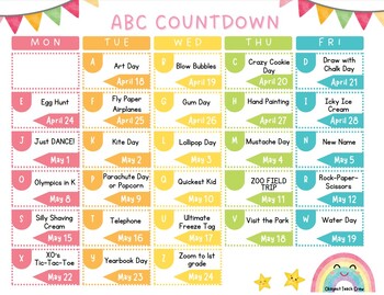 Preview of ABC Countdown Editable