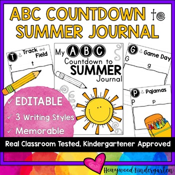 Preview of ABC Countdown to Summer EDITABLE Journal ..  a page for every letter / day!